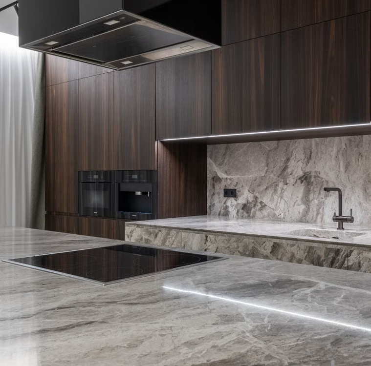Marble kitchen worktop